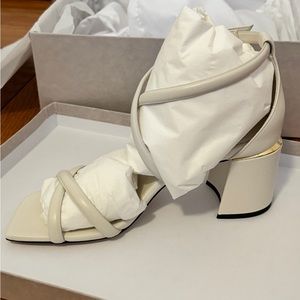 Jimmy Choo Rheea Leather Crisscross Block-Heel Sandals - NWT